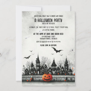 Invitation Fête d'Halloween Village
