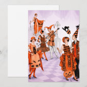 Invitation Fête d'Halloween vintage (Devant / Derrière)