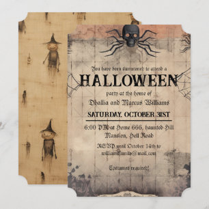 Invitation Fête d'Halloween Vintage Effrayante