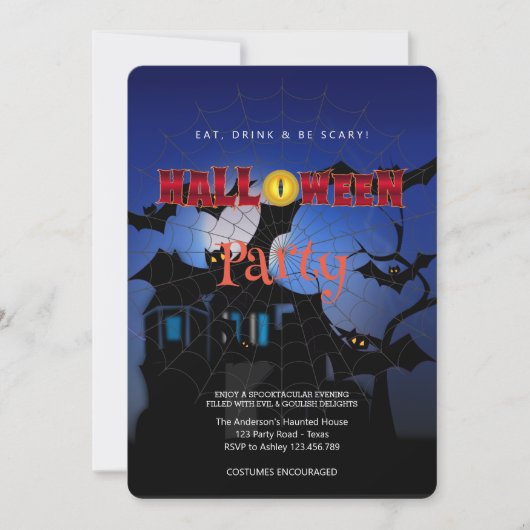 Invitation Fête d'Halloween Vintage Gothique (Devant)