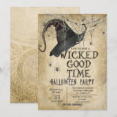Invitation Fête d'Halloween Vintage pour adultes (Devant / Derrière)