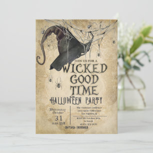 Invitation Fête d'Halloween Vintage pour adultes