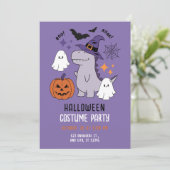 Invitation Fête d'Halloween violet mou (Debout devant)