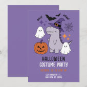 Invitation Fête d'Halloween violet mou (Devant / Derrière)