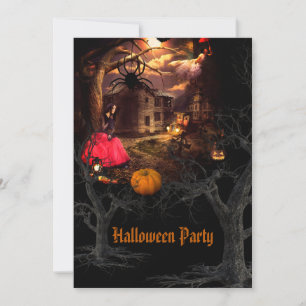 Invitation Fête d'Halloween Witchy