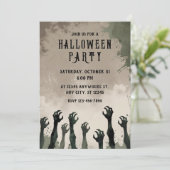Invitation Fête d'Halloween Zombie (Debout devant)