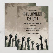 Invitation Fête d'Halloween Zombie (Devant / Derrière)