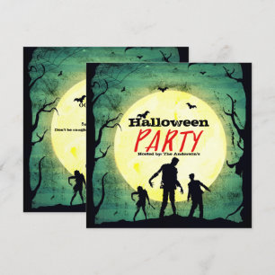Invitation Fête d'Halloween Zombie Mort-Vivant