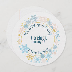 Invitation fête d'hiver conception de flocon de neige