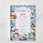 Invitation Fête d'hiver de l'ours polaire mignon (Devant)