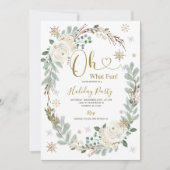 Invitation Fête d'hiver de Noël en or blanc (Devant)