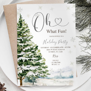 Invitation Fête d'hiver des arbres à feuillage persistant