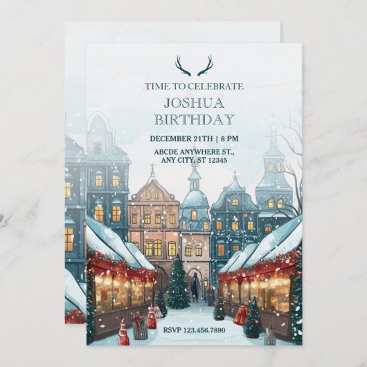 Invitation Fête d'hiver du village (Devant / Derrière)