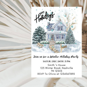 Invitation Fête d'hiver élégante « Joyeuses Fêtes »