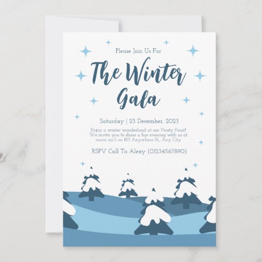 Invitation Fête d'hiver minimaliste (Devant)
