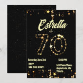 Invitation Fête digitale élégante pour les 70 ans (Devant / Derrière)