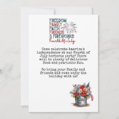 Invitation Fête d'Indépendance du 4 juillet avec chat (Dos)