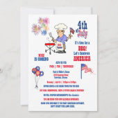 Invitation Fête d'Indépendance du 4 juillet BBQ Feux d'artifi (Devant)