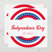 Invitation Fête d'Indépendance Stars and Stripes (Devant / Derrière)