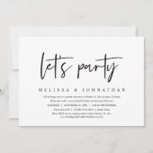 Invitation Fête, dîner d'élopement de mariage décontracté (Devant)