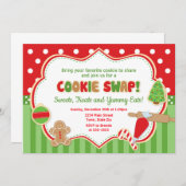 Invitation Fête d'invitation de Noël Cookie Swap (Devant / Derrière)