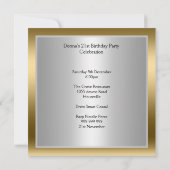 Invitation Fête d'invitation rouge or Toute fête (Dos)