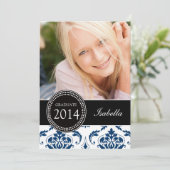 INVITATION FÊTE DIPLÔMÉE DE LA PETITE MARINE BLUE DAMASK (Debout devant)