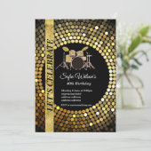 Invitation Fête disco, or, musique, fête d'anniversaire (Debout devant)