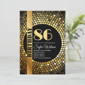 Invitation Fête disco, or, tout âge, fête d'anniversaire (Debout devant)