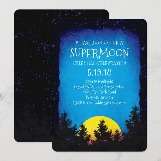 Invitation Fête d'observation de la super-lune (Devant / Derrière)