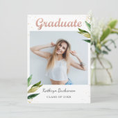 Invitation Fête d'obtention de diplôme de la photo Black Whit (Debout devant)