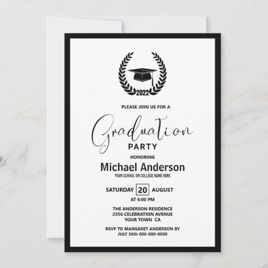 Invitation Fête d'obtention de diplômes de couronnes et de ca (Devant)