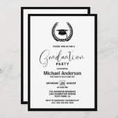 Invitation Fête d'obtention de diplômes de couronnes et de ca (Devant / Derrière)