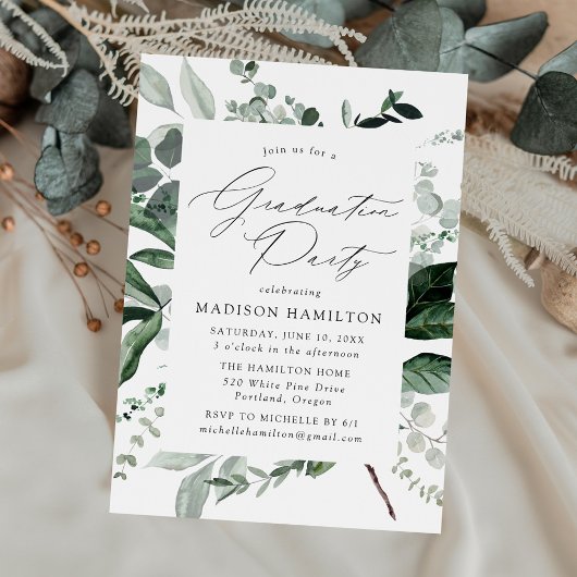 Invitation Fête d'obtention de diplômes de verdure