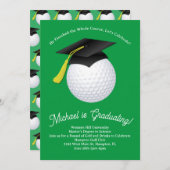Invitation Fête d'obtention du diplôme de balle de golf (Devant / Derrière)