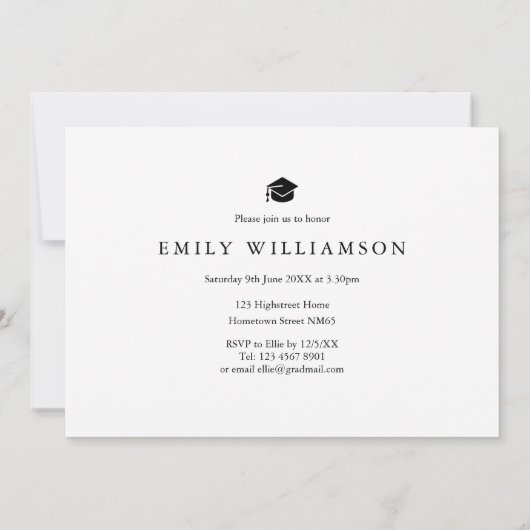 Invitation Fête d'obtention du diplôme d'études supérieures m (Dos)