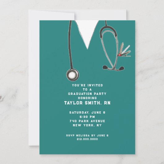 Invitation Fête d'obtention du diplôme d'une école de soins i (Devant)