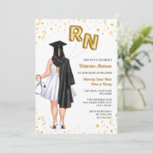 Invitation Fête d'obtention du diplôme d'une école de soins i (Debout devant)