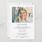 Invitation Fête d'obtention d'un diplôme de photographie mode (Dos)