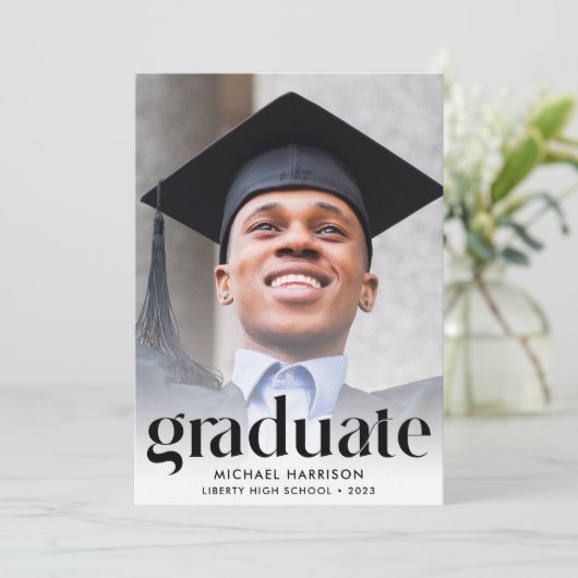 Invitation Fête d'obtention d'un diplôme de photographie mode (Debout devant)