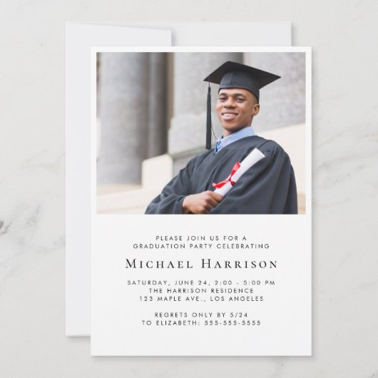 Invitation Fête d'obtention d'un diplôme de photographie mode (Dos)