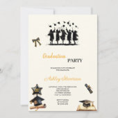 INVITATION FÊTE D'OR ET DE NOIR MODERNE ET ÉLÉGANTE (Devant)