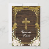 Invitation Fête d'or florale blanche Fille Baptême Christenin (Dos)