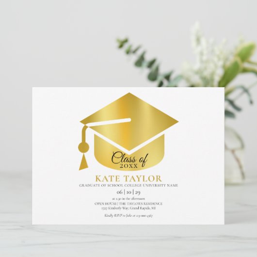 Invitation Fête d'or simple moderne (Debout devant)