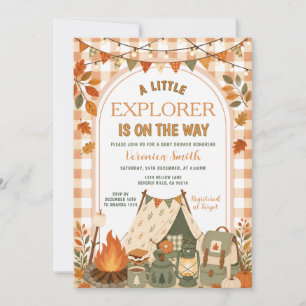 Invitation Fête d'Orange de Camping de Fille d'Aventure de Bé