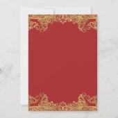 Invitation Fête Douce 16 ans Mascarade Rouge et Or Chanceux (Dos)