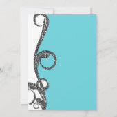 Invitation Fête Douce 16 Ans Tourbillon Paillettes Argent Bla (Dos)