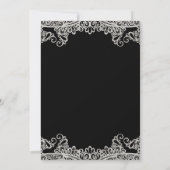Invitation Fête douce 16 Black & Silver Lace Masquerade  (Dos)