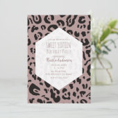 Invitation Fête Douce 16 Mauve Blush Rose Guépard Léopard (Debout devant)