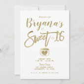 Invitation Fête Douce 16 Rustique Grange Bois Or & Blanc Chic (Devant)
